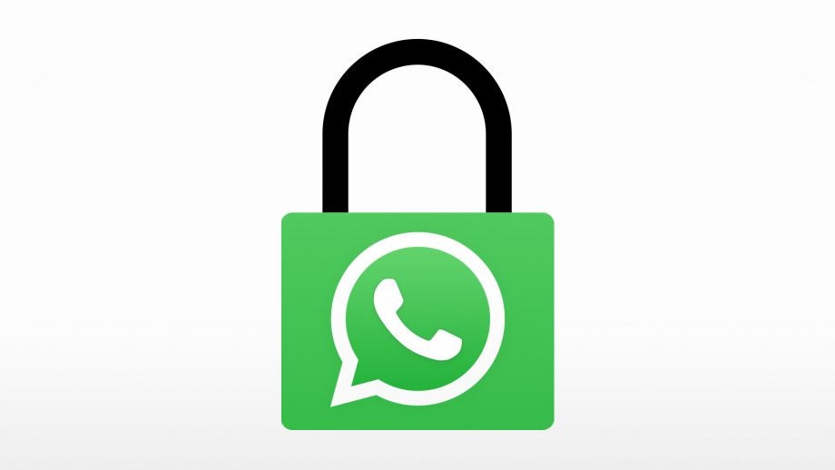 A wallpaper of Whatsapp about Whatsapp lock, a lock with Whatsapp logo standing on a silver background