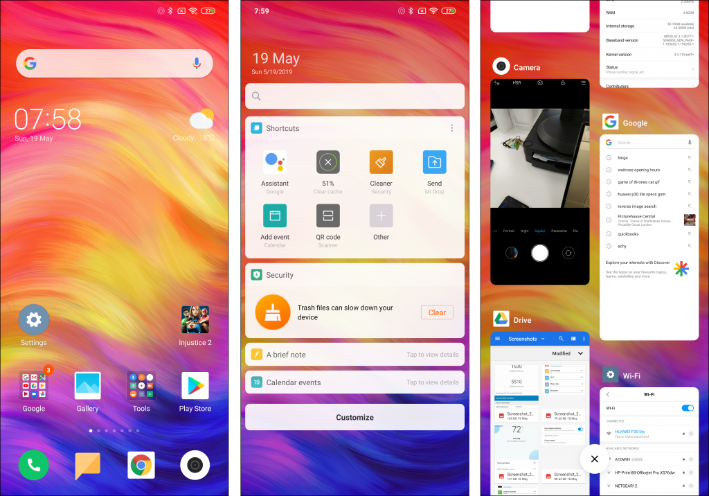 Xiaomi Redmi Note 7 OS screenshots