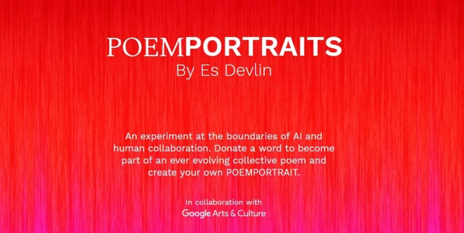 A wallpaper of PoemPotraits by ES Devlin from Google Arts & Culture