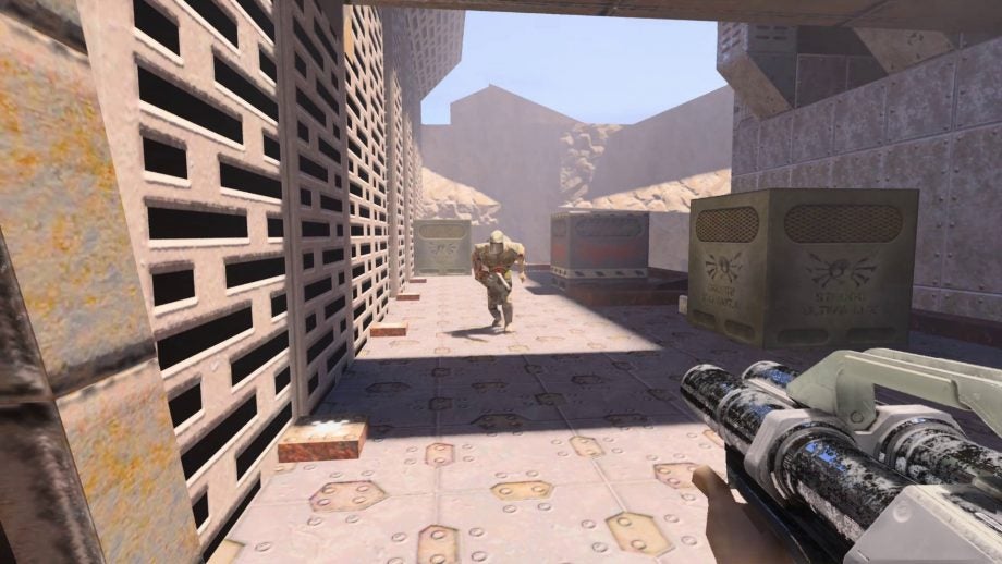 A screenshot of a scene of a game called Quake 2