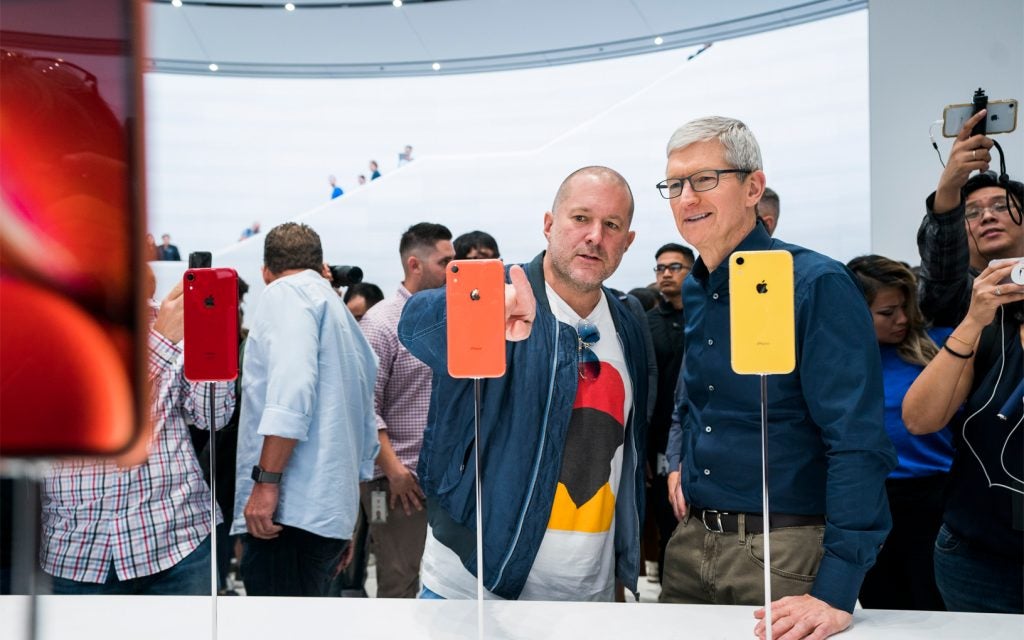 Jony Ive, and Tim Cook, at the iPhone XR launch event