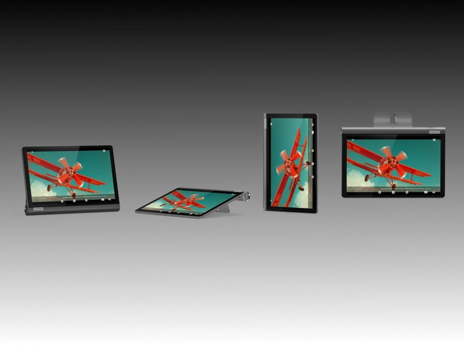 A wallpaper of Lenovo Yoga Smart Tab usage modes