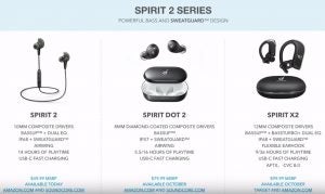 Screenshot of Soundcore Spirit series 2 earphones with price and specs