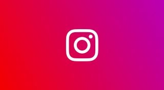 The instagram logo on a pink background