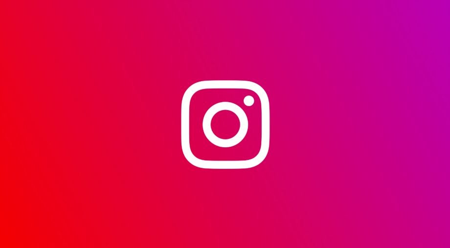 The instagram logo on a pink background