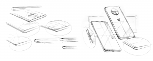 OnePlus 7TSketch diagrams of One Plus 7T smartphone