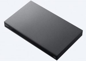 Top right angled view of a gray-black Sony X800M2 player kept on a white background
