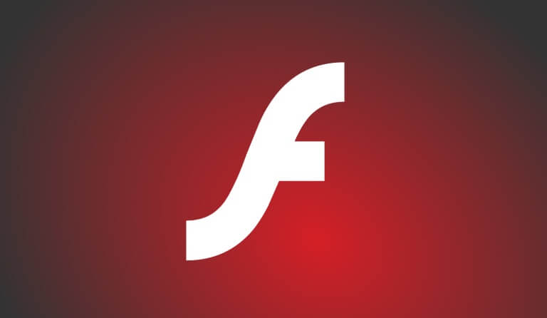 A wallpaper with a logo of Adobe Flash player