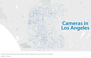 A picture of a map showing Cameras in Los Angeles