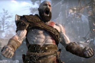 A picture of a scene from a game called God of War