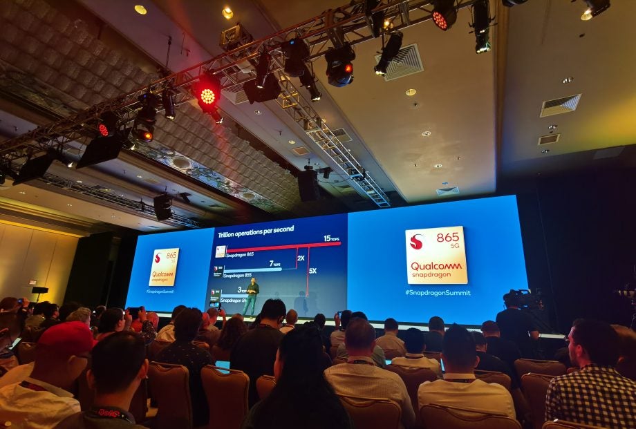 A picture from an event about Qualcomm Snapdragon 865 5G