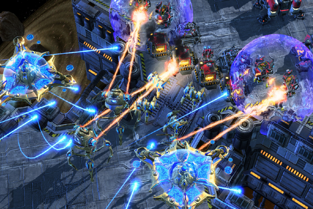 A picture of a scene from a game called Starcraft