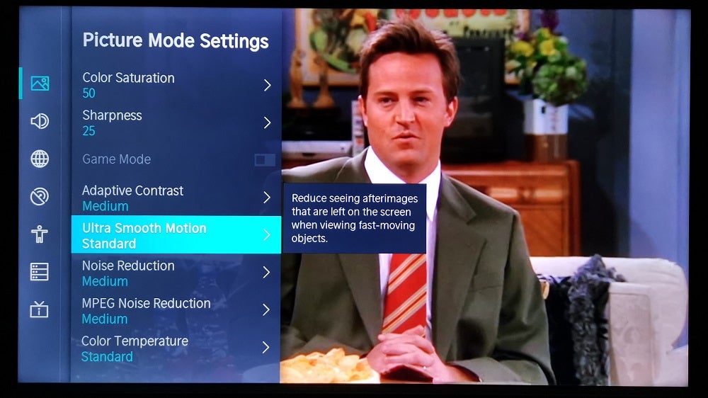 A Hisense B7500 TV displaying picture mode settings menu