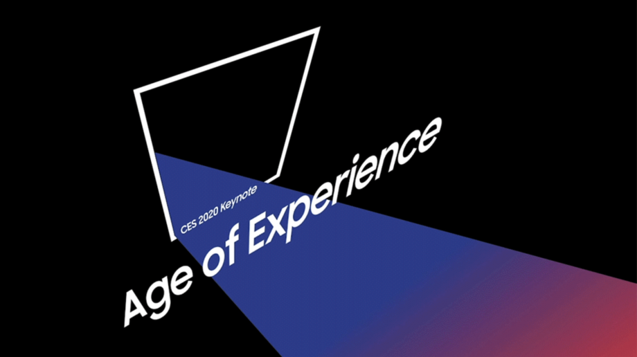 A picture of a wallpaper of CES 2020 Keynote, Age of experience