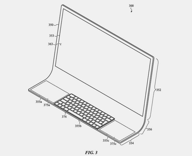 Picture of a labelled diagram of iMac patent