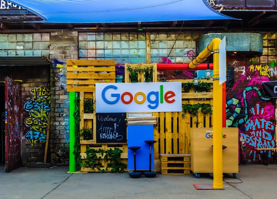 Picture of Google stand on a street