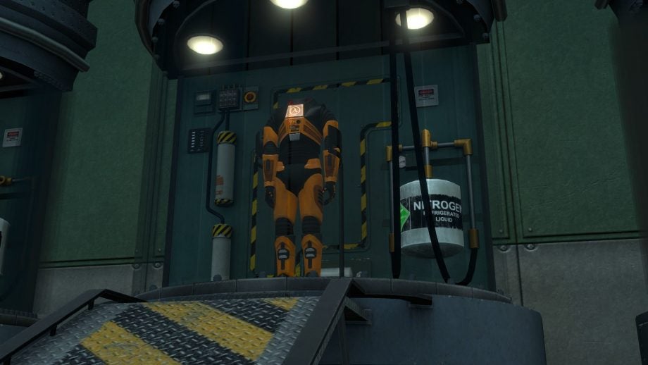 A picture of a scene from a game called Black Mesa