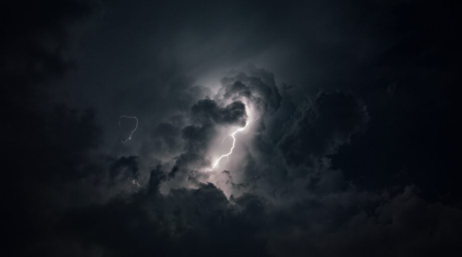 Picture of lightning in dark clouds