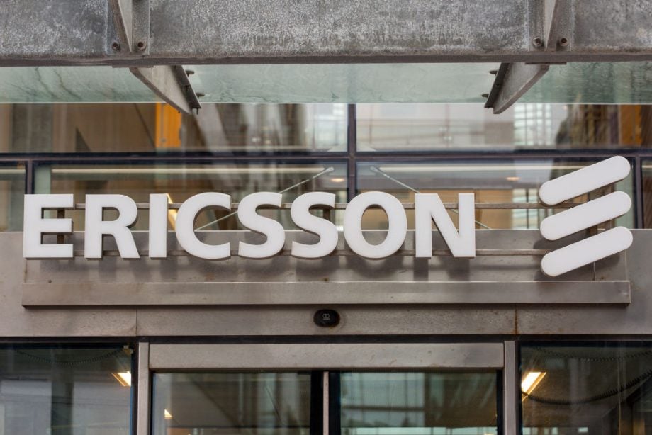 A picture of Ericcson logo on an office