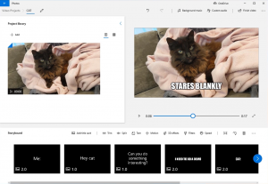 Screenshot of Windows photo app and video editor 