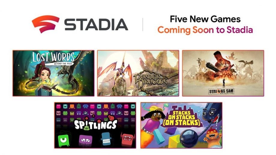 A wallpaper of a Stadia about five new coming soon games
