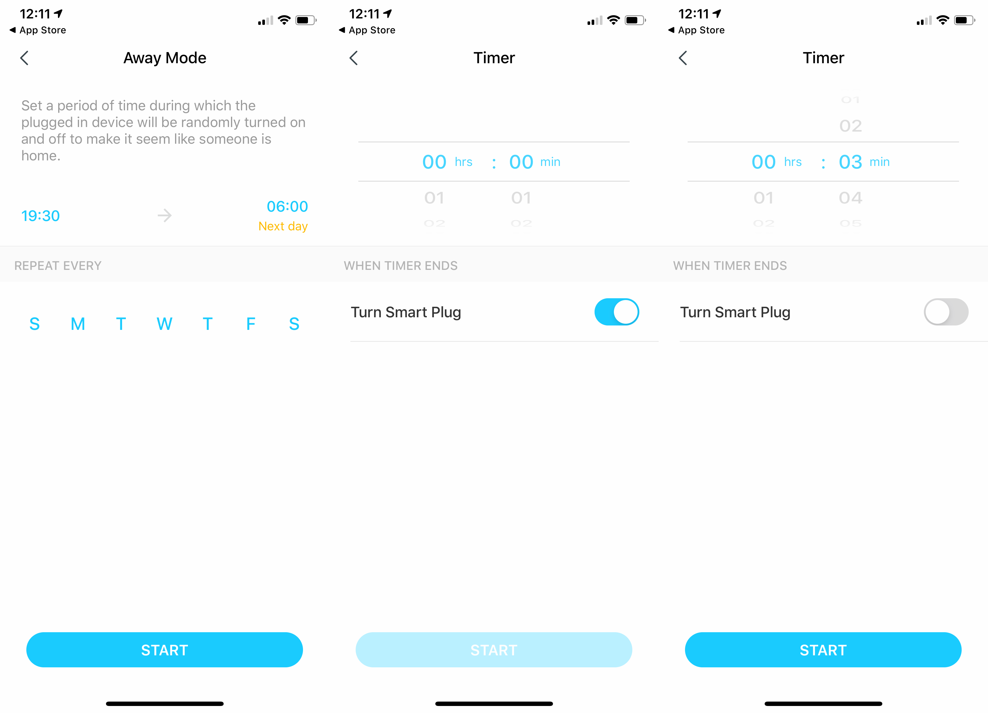 TP-Link Tapo P100 timers and away mode