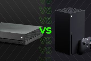 Comparision image of Xbox One on left and Xbox series X on right