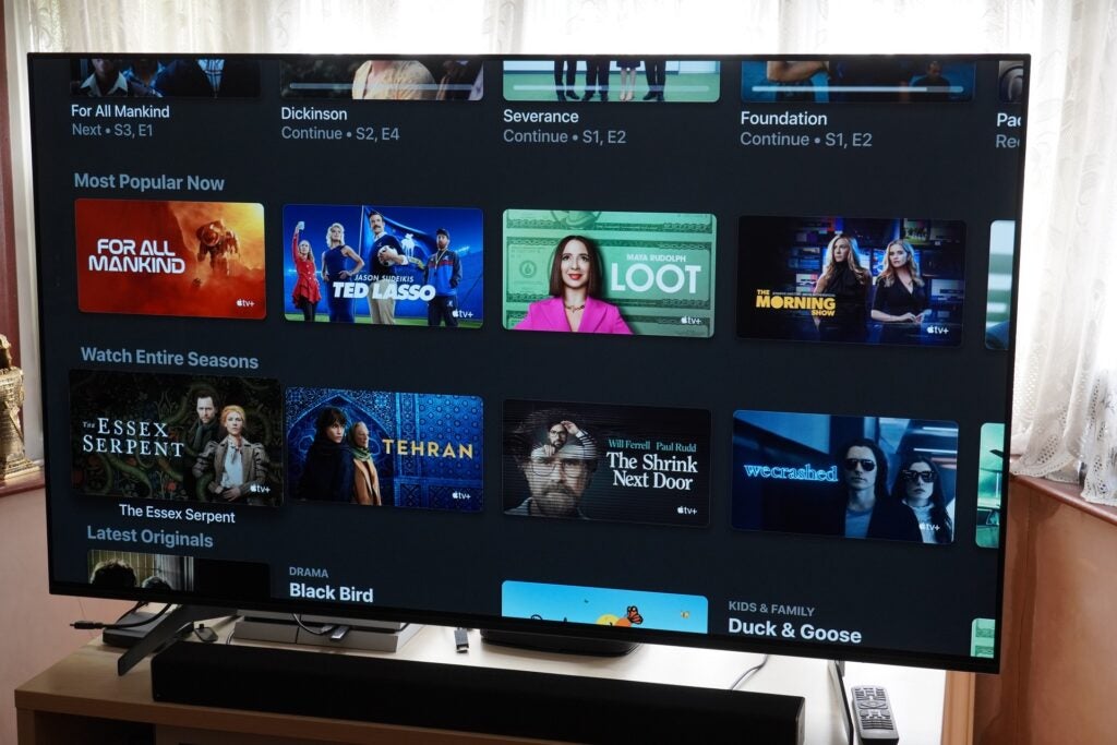Apple TV+ category rows