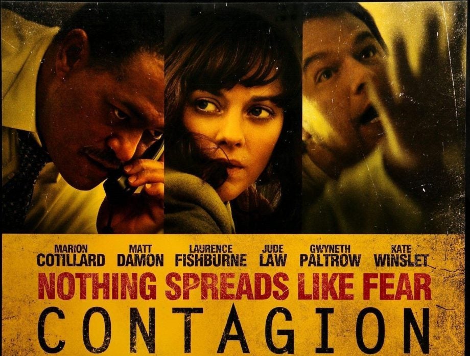 A picture of a wallpaper of a movie called Contagion