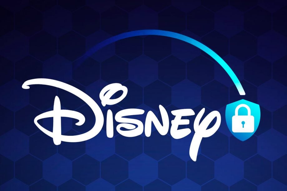 A blue-white wallpaper of Disney+ VPN