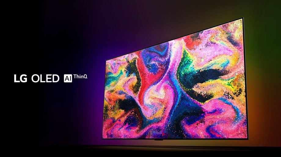 A wallpaper of a LG OLED AI ThinQ TV