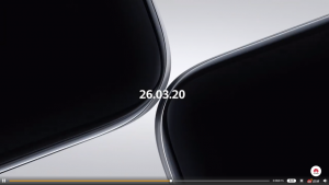 A screenshot from a video of Huawei  P40 series phone with launch date displayed in it