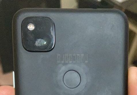 Back panel view of a black Google Pixel 4a