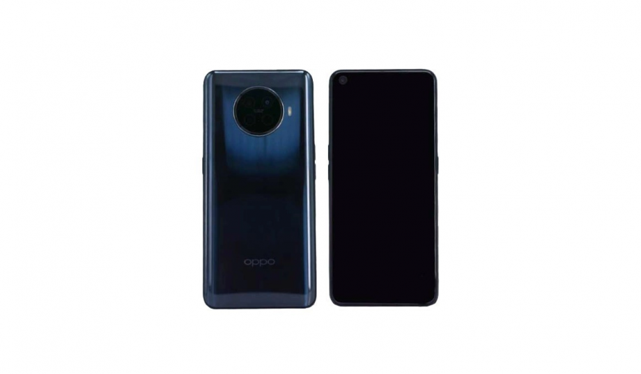 Two Oppo Reno Ace2 standing on a white background, showing front and back panel view