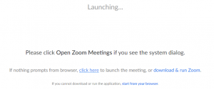Screenshot from Zoom about launching with descriptive details belowScreenshot from Zoom about launching with descriptive details below