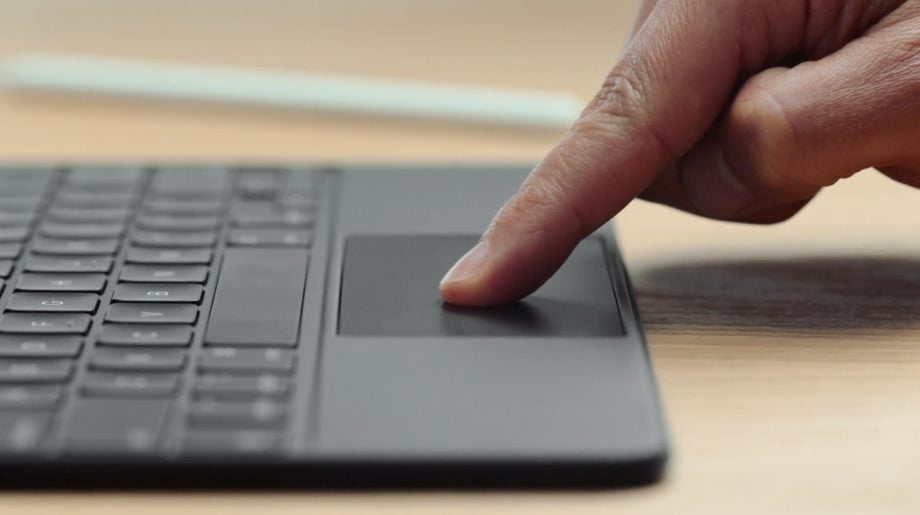 Close up image of an iPad Pro's keyboard's trackpad