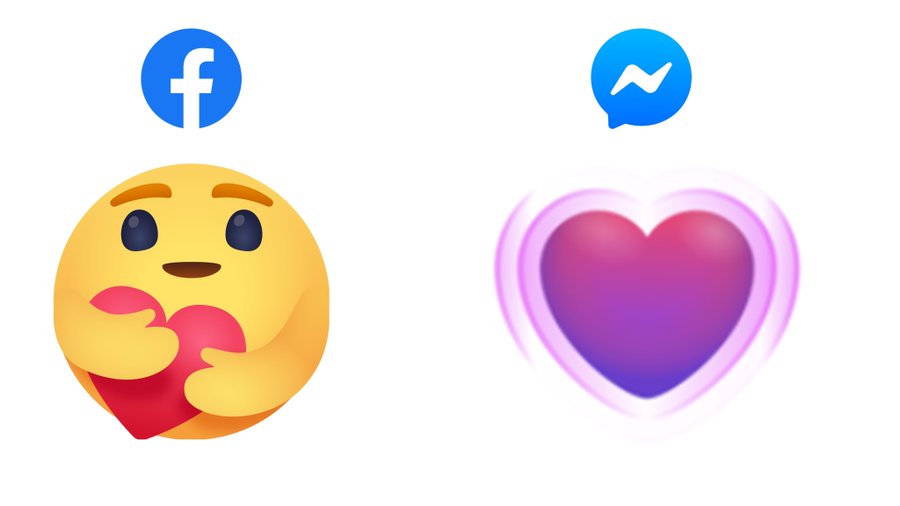 Wallpaper of Facebook and Messenger with emojis on each one's logo