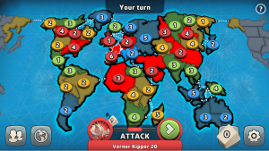 RISK: Global Domination digital board gameA picture of maps from a game called RISK: Global Domination