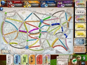 Ticket to Ride digital board gameA picture of maps from a game called Ticket to Ride