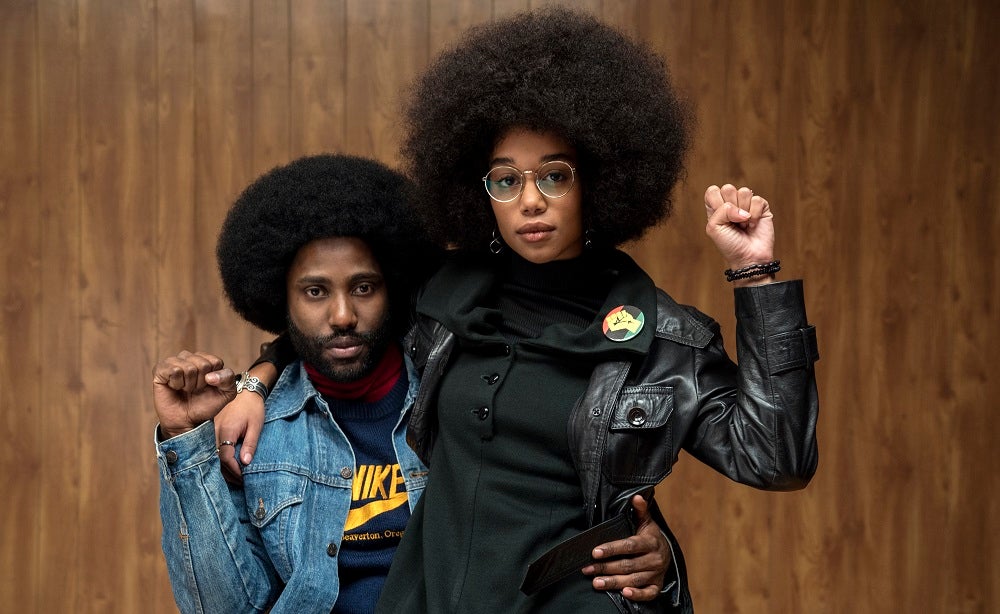 A picture of a scene from a movie called Blackkklansman