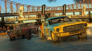 An animated picture of a scene from a game called Dirt 5