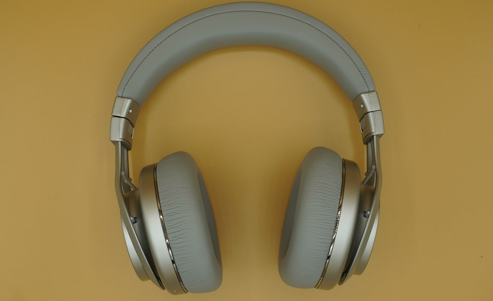 Kygo XenonView from top of Kygo Xenon headphones kept on a yellow background
