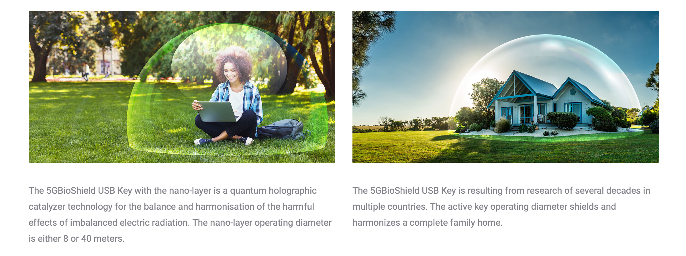 Screnshot of two images with a little description about 5GBioShield USB key 