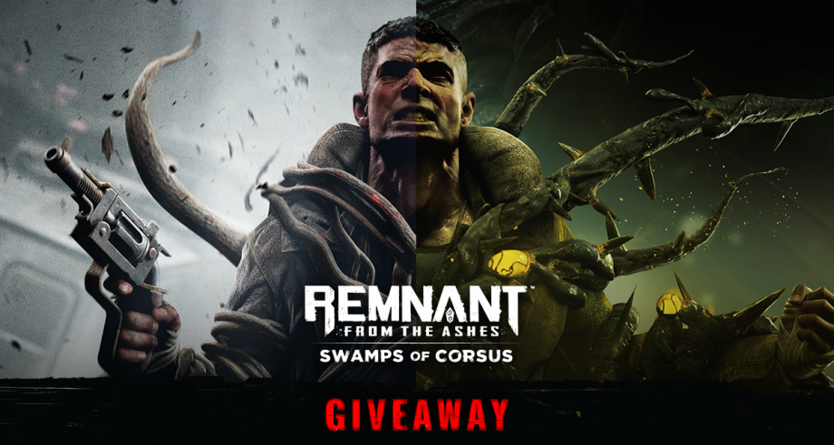 Picture of a wallpaper of a game called Remnant: From the ashes and Giveaway written below