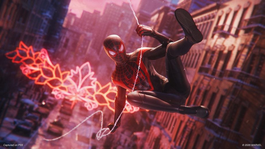 A picture of a scene from a PS5 game of Spiderman