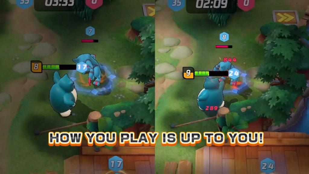 An animated picture from a game called Pokemon Grand Rally with how you play is up to you written on top