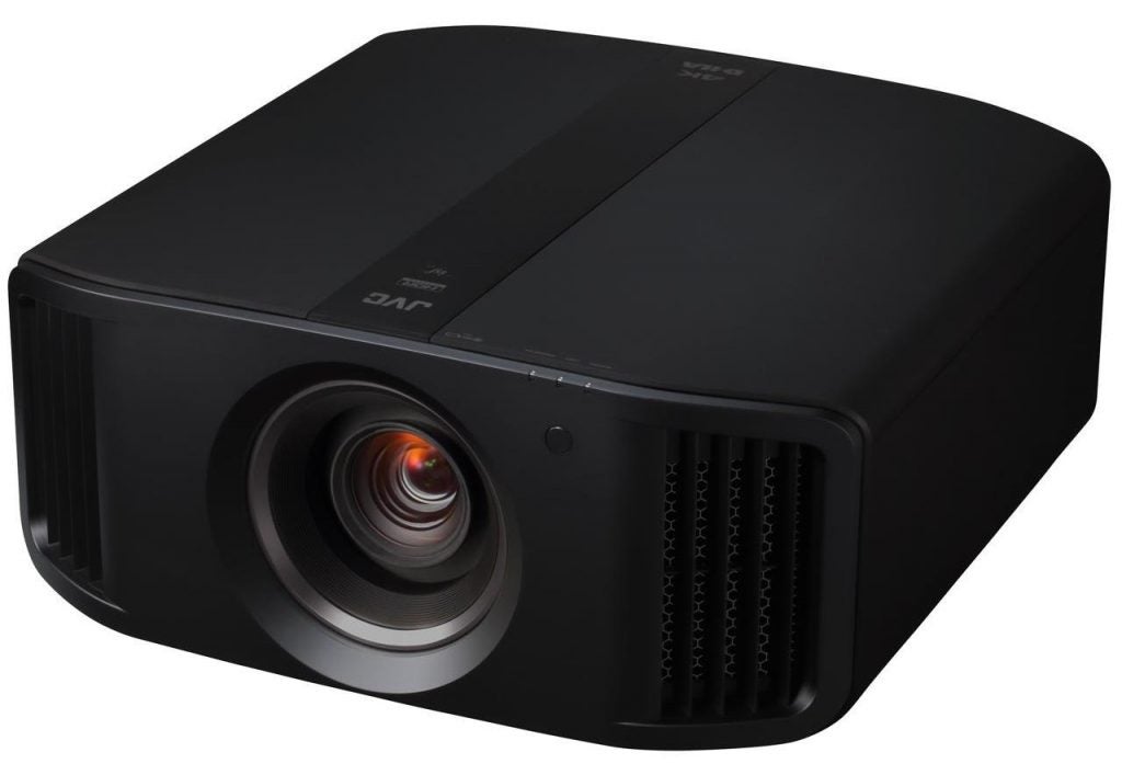 JVC DLA-N5A black JVCN5 projector standing on a white background