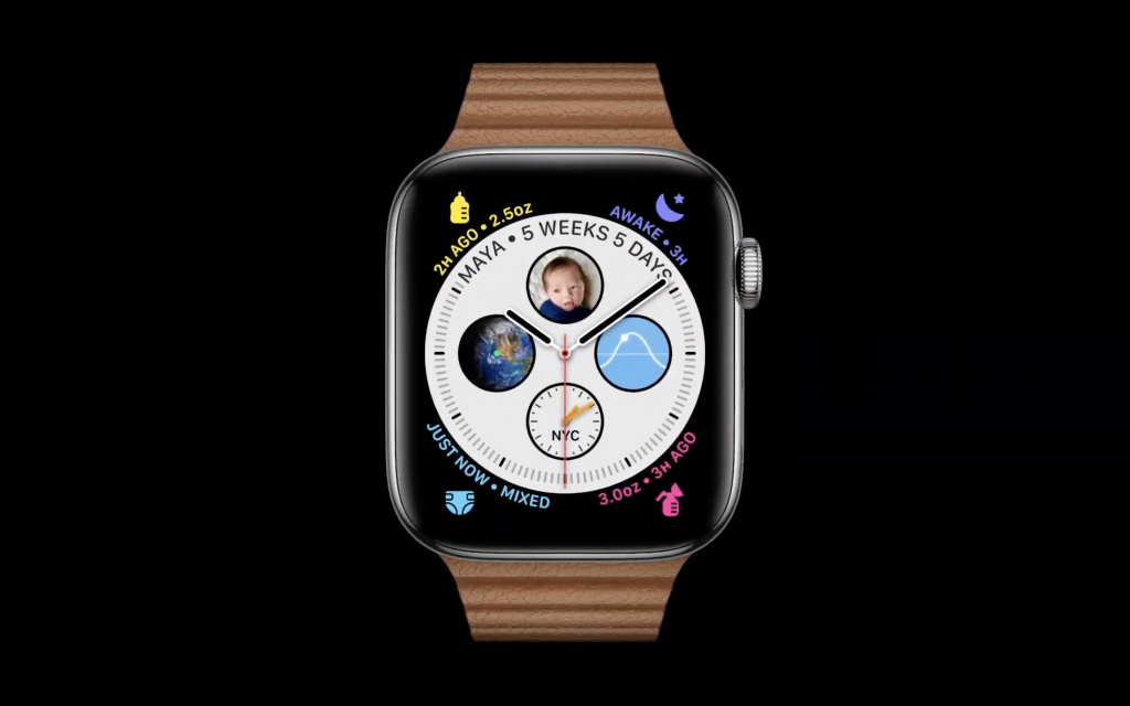 A gray Apple watch displaying workoutsA brown Apple watch standing on black background