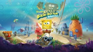 A picture of a wallpaper of a game called Spongebob Squarepants Battle for Bikini Bottom Rehydrated Switch Hero