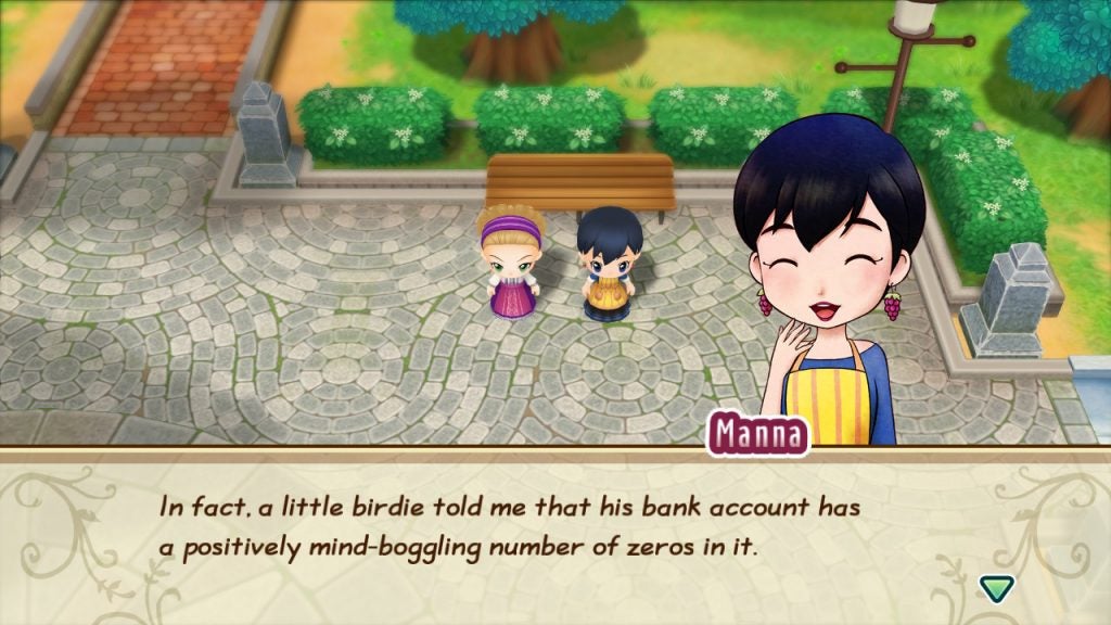 A picture of a scene from a game called Story of Seasons Friends of Mineral Town
